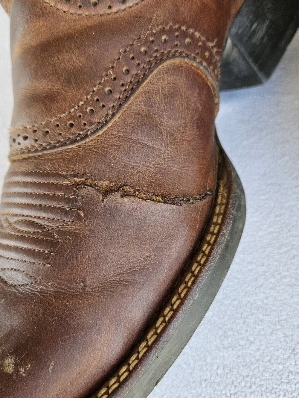 Ariat Legend 35709 Western Cowboy Boot Men SZ 9 D Brown Leather Square Toe Rodeo